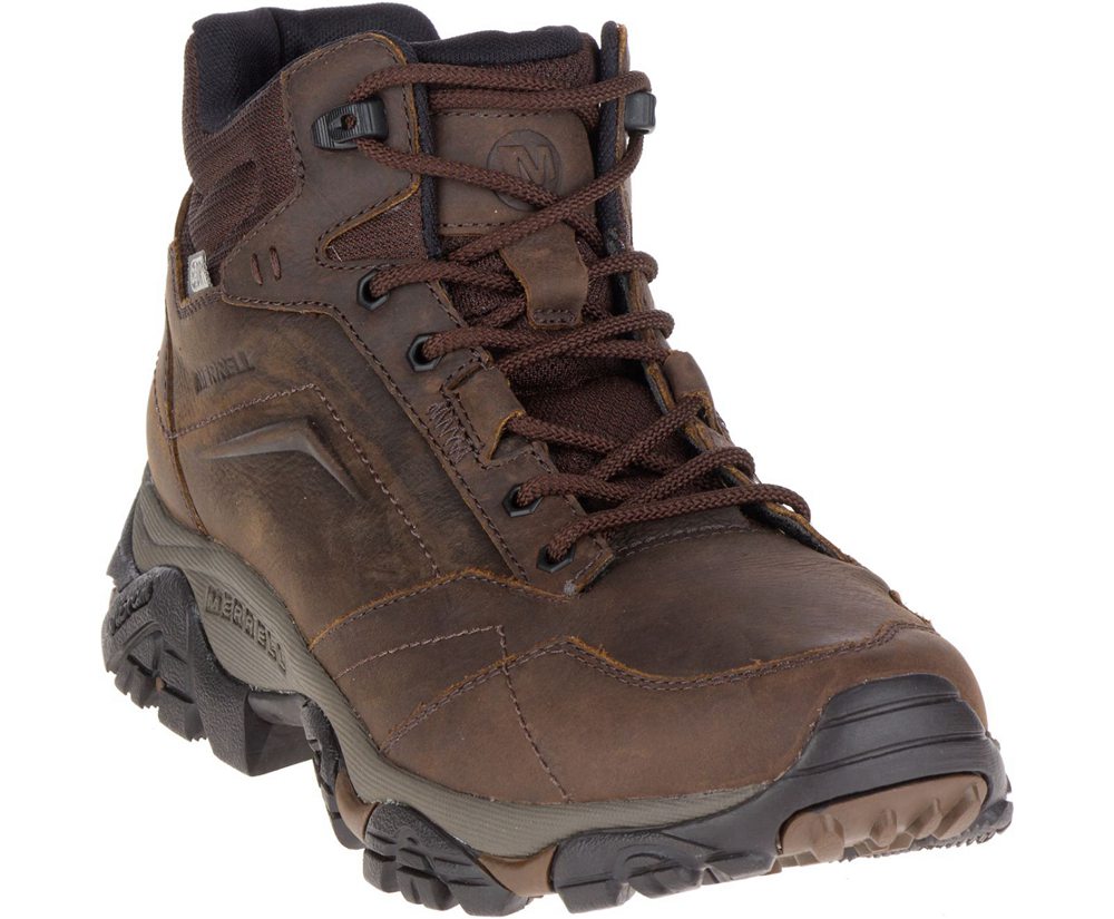 Kozaki Merrell Męskie Brązowe - Moab Adventure Mid Waterproof Wide Width - 510437-EWX